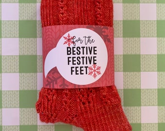 Bandas para calcetines - Versión festiva - Envolturas para calcetines hechas a mano