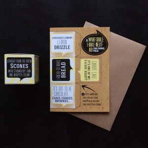 Biglietto cubo per la cottura foodie folk che non sanno cosa fare dopo - biglietto di auguri per i fornai
