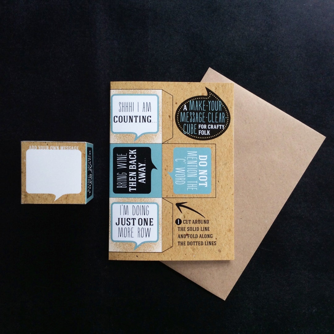 Crafty Message Crafty Cube Card for Crafters - Make Your Message Clear Greeting Card ...