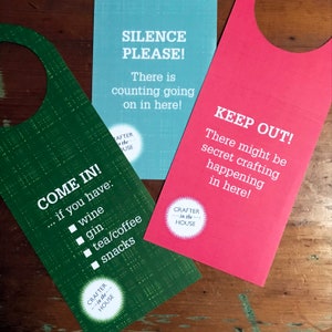 Silence please Counting door hanger card greeting card for knitting crocheter crafter image 5