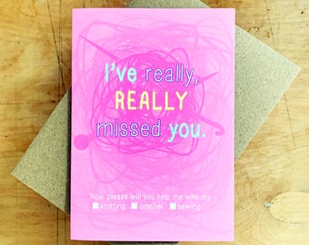 I've missed you - please help me greeting card