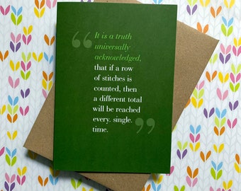 Truth - counting stitches - greeting card for knitter crocheter