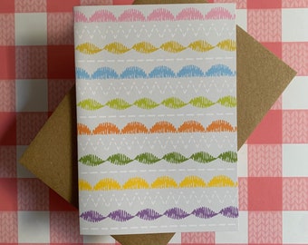 Bright embroidery stitch graphic - greeting card