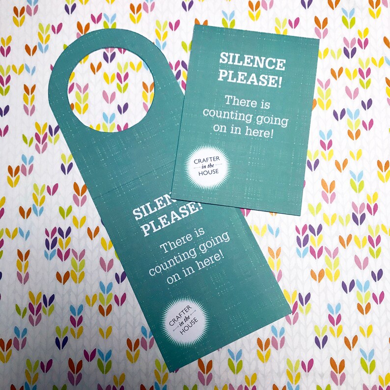 Silence please Counting door hanger card greeting card for knitting crocheter crafter image 2