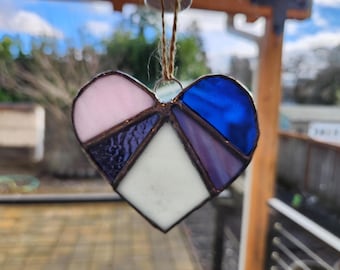 Stained Glass Heart Suncatcher Ornament
