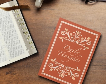 Daily Thoughts Journal, Softcover Notebook, Decorative Vintage Flourish, Christian Daily Reflection Writing, Faith Based