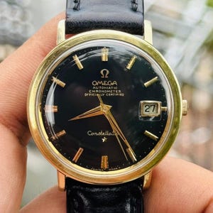 Vintage Omega Constellation 168.004 Schwarzes Zifferblatt 34,5 mm - Automatik-Chronometer Kal.561 1966