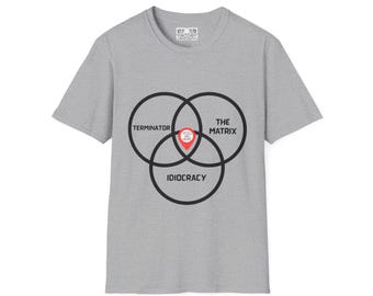 Venn Diagram SciFi Movies T Shirt Terminator Matrix Idiocracy Mashup