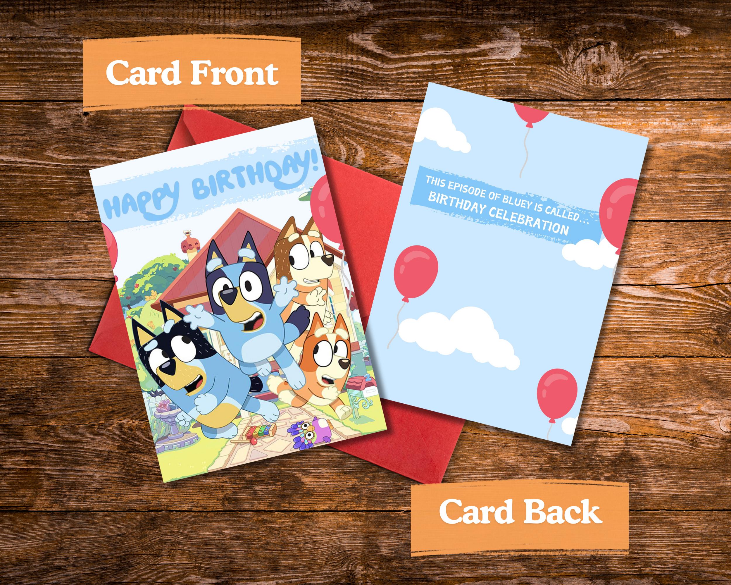 Bluey Heeler Family Printable Birthday Card