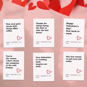 Lustige druckbare Valentinstagskarten für Kollegen, 6 sarkastische Büro Vday-Karten für Kollegen, Mitarbeiter, Arbeitsfreunde, Humor am Arbeitsplatz Digitale PDF