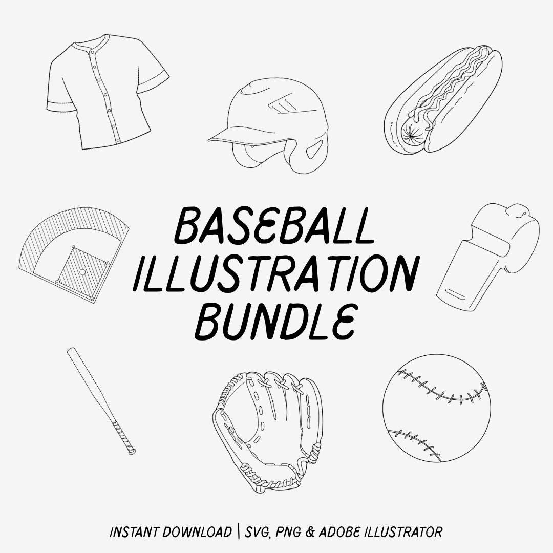 Baseball Clipart Bundle | Baseball SVG | Baseball Illustration Pack ...
