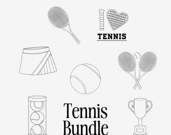 Tennis Clipart Bundle | Tennis SVG | Tennis Illustration Pack | Hand-Drawn Tennis Icons |