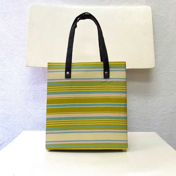 1990s Vintage Silk Handbag / Blue Green Pink Paste