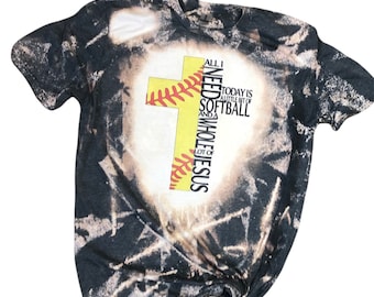 Bleached Softball Mom Shirt: Softball and Jesus Tee