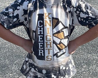 Custom Bleached Cheer Shirt: Personalized Cheerleader T-Shirt