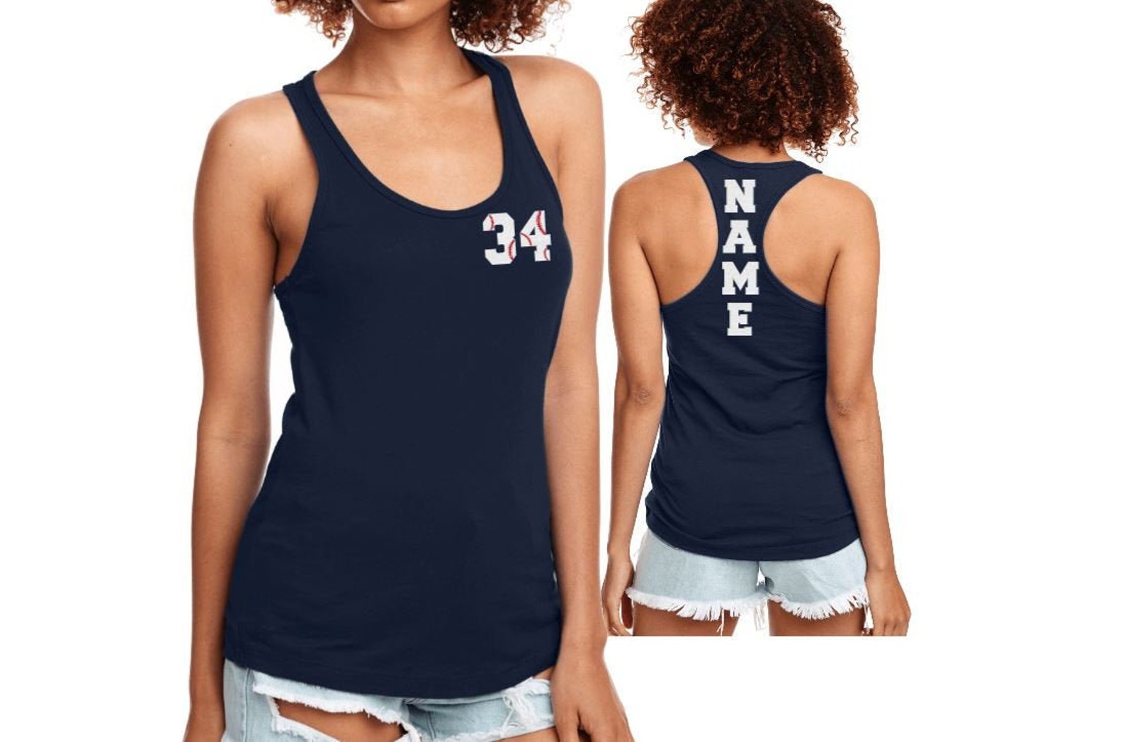 Personalized Baseball Chest Number on Tank Personalized Etsy