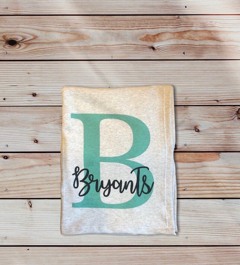 Monogrammed Blankets Personalized throw Last Name Blankets Etsy