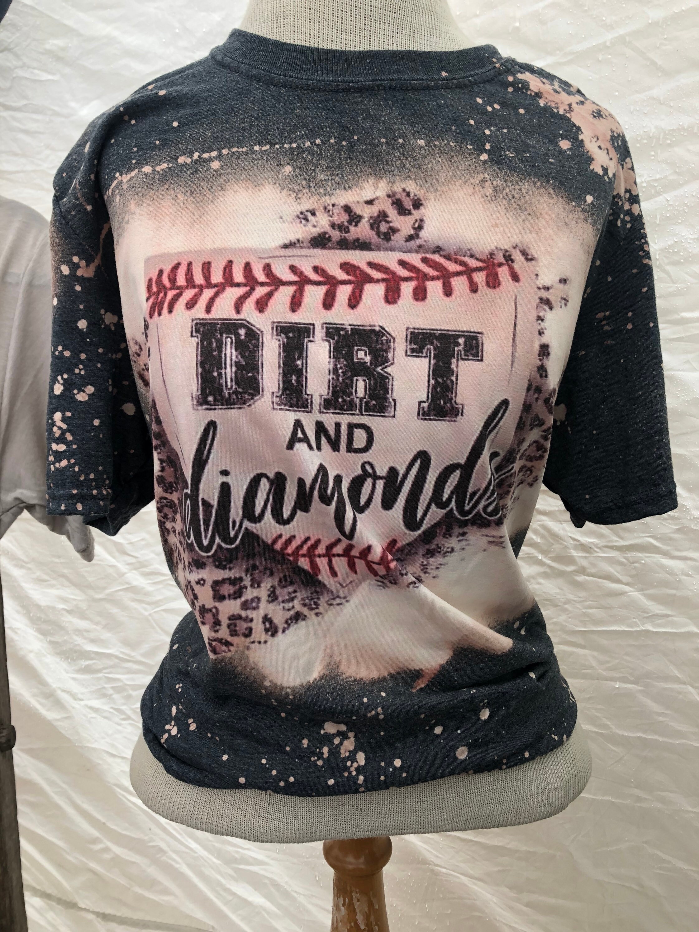 Bleached Baseball Mom Shirt Dirt and Diamonds Shirt Tball Etsy