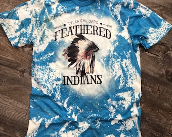 Tyler Childers Feathered Indians, Country Bleached T-Shirt, Country Rock Band Tee