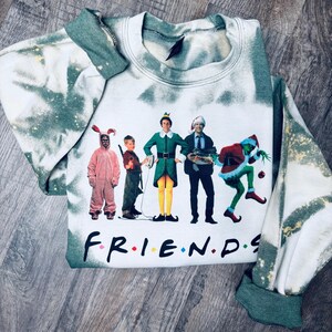 Bleached Friends Favorite Christmas Movies Sweatshirt/Christmas Story Sweatshirt/Holiday Movies/Funny Holiday Party Gift