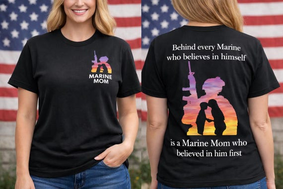 Proud Marine Mom Shirt • Military Mom Gift • Military Support Tee • Marine Family Apparel • Deployment Shirt