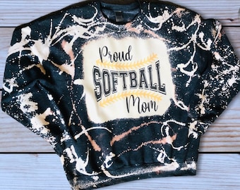 Bleached Softball Mom Sweatshirt: Sublimated Design