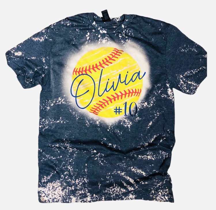Custom Bleached Softball Shirt: Personalized Team Tee