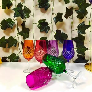handmade glass, crystal glass, , Bohemian Style, Premium glass, wineglass, home gift, Vintage Style Wine Glasses, Colored Cocktail Glasses,