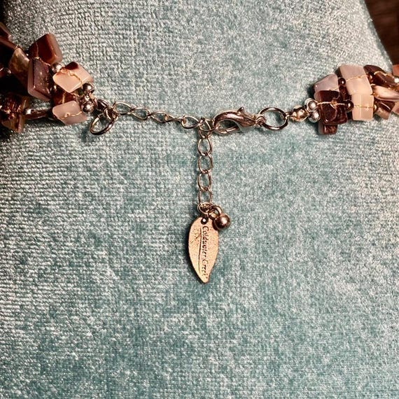 Iridescent shell beaded statement necklace by Col… - image 4