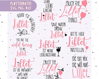 German Lillet bundle Svg Png Dxf Eps Wildberry Lillet svg Alcohol svg - Cricut Silhouette Studio German plotter file laser file Lillet