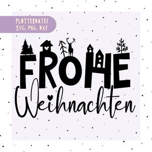 German Christmas Plotter file - Christmas Sayings Plotter File, Christmas svg png dxf, German Christmas clipart, German Merry Christmas Svg