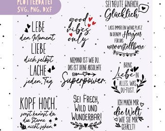 German Motivational Quotes SVG bundle, Inspirational SVG, Positive SVG for Cricut & Silhouette designs, sublimation designs, laser engraved
