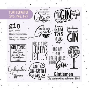 File di plotter per gin Citazioni di gin | Pacchetto di tracciamento Svg | Pacchetto SVG di Gin | File plotter SVG PNG | Detti sul gin Svg | Bevanda alcolica in regalo | Tagliare i file