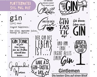 Gin Plotter File Gin Quotes | Plotting Bundle Svg | Gin Svg Bundle | Plotter File SVG PNG | Gin Sayings Svg | Alcohol Gift Drink | Cut files