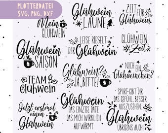 Mulled wine plotter file, mulled wine svg sayings - wine svg - plotter file Christmas - laser file mulled wine - Cricut Christmas market svg