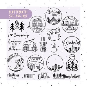 Archivo de trazador alemán Camping Svg Png Caravana Svg Png Archivo de trazador Camper Camping Refranes Inicio Svg Archivo de trazador Cricut Camper feliz Svg