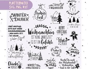 Winter plotter file, German Christmas PNG, Christmas plotter file, Christmas SVG PNG DXF, Happy Holidays SVG, Xmas SVG, Winter Magic SVG PNG