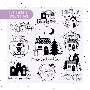 Merry Christmas German Plotter file - Merry Christmas SVG, Christmas Sayings Plotter File, Christmas SVG PNG DXF, German Christmas clipart
