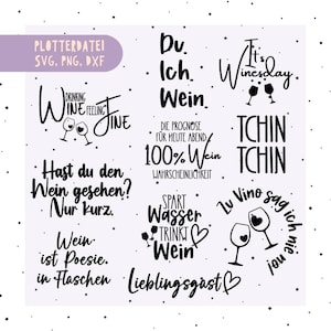 German Wein svg png Bundle - Wine svg - Wine Quote Svg - Cricut Silhouette Studio Plotterdatei - Alcohol svg - Wine Sayings svg - Sprüche