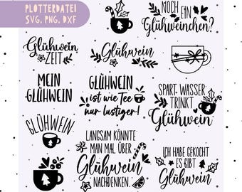 Plotter file mulled wine, mulled wine svg sayings - wine svg - Christmas Svg Bundle - laser file mulled wine - Cricut Christmas market svg