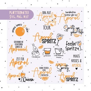 German plotter file Aperol svg png bundle - Holy Aperoli svg - Aperol Spritztour svg - Cricut Silhouette Studio plotter file SVG