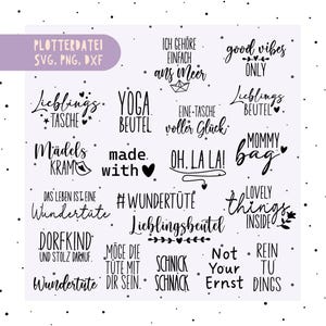 German Plotter File Svg Png - German Sayings for Bags Plotter File Pocket Sayings Bundle Laser File Quotes