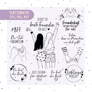 German Best Friends Svg Bundle, Friendship Quotes, German Friendship Day Svg, Besties Svg, Female friendship Svg Png Dxf, Bff Svg, Cricut
