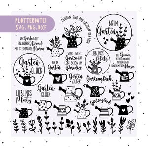 German plotter file garden - garden decoration - spring svg - Cricut Silhouette - favorite place - wheelbarrow - garden gifts - garden love