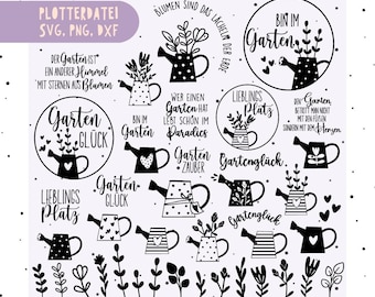 German plotter file garden - garden decoration - spring svg - Cricut Silhouette - favorite place - wheelbarrow - garden gifts - garden love