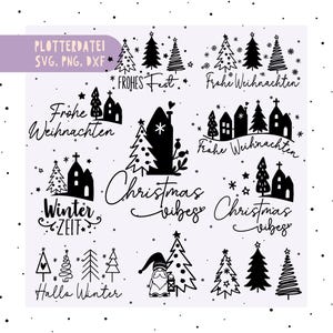 German Christmas Plotter file - Christmas Gnome Svg - Christmas Sayings Plotter File, Christmas svg png dxf, German Christmas clipart