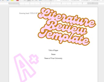 Literature Review Template in Word, APA Format, 7th Edition (research / thesis / assignment / school / university / psychology)