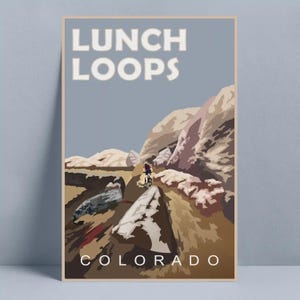 Colorado Lunch Loops Bike Trail Poster, Mountain Bike Wall Art, MTB Trail Print Decor, Biker Lover Gift, Outdoor Adventure Home Poster