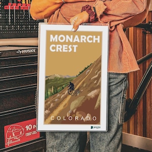 Colorado Monarch Crest Bike Bike Poster, Mountainbike Wand Kunst, Biker Liebhaber Geschenk, Adventure Home Poster