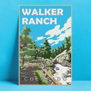 Colorado Walker Ranch Bike Trail Poster, Mountain Bike Wall Art, MTB Trail Print Decor, Biker Lover Gift, Outdoor Adventure Home Poster